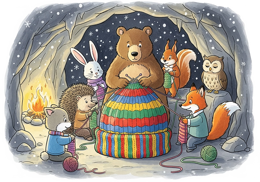 حبوونا کلاه رو میبافن