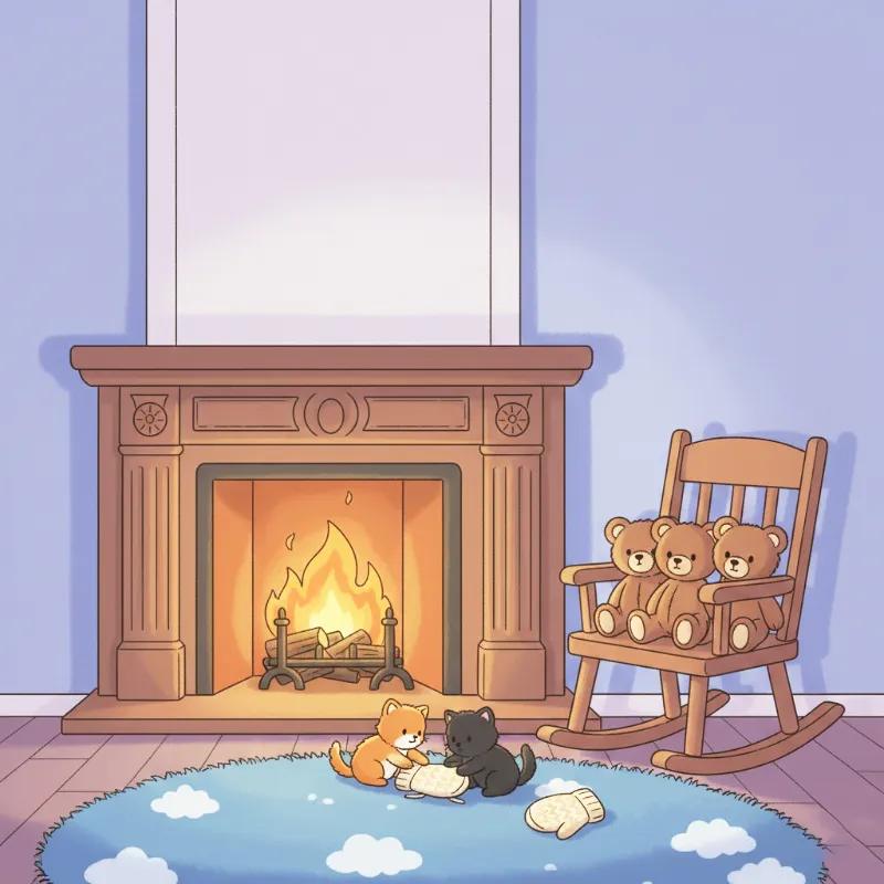 شومینه و صندلی اتاق خرگوش