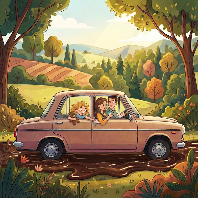 آسفالت جاده شبیه به شکلات کاکائویی است