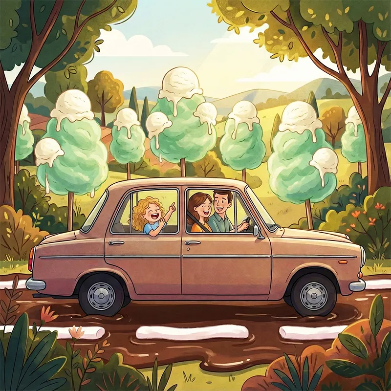 روی درخت ها بستنی وانیلی ریخته