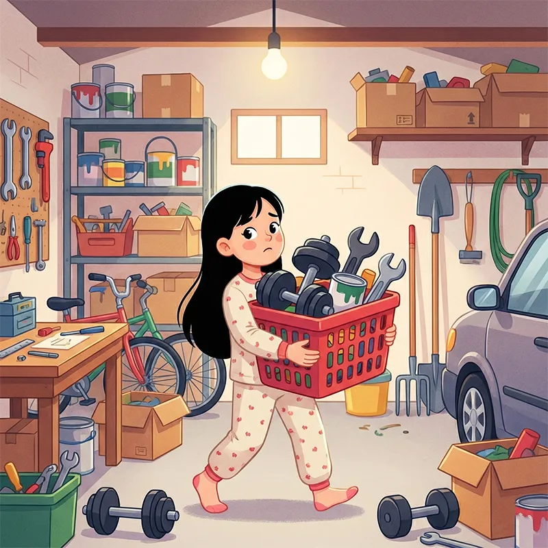 مایا وزنه‌ها رو داخل سبد گذاشته