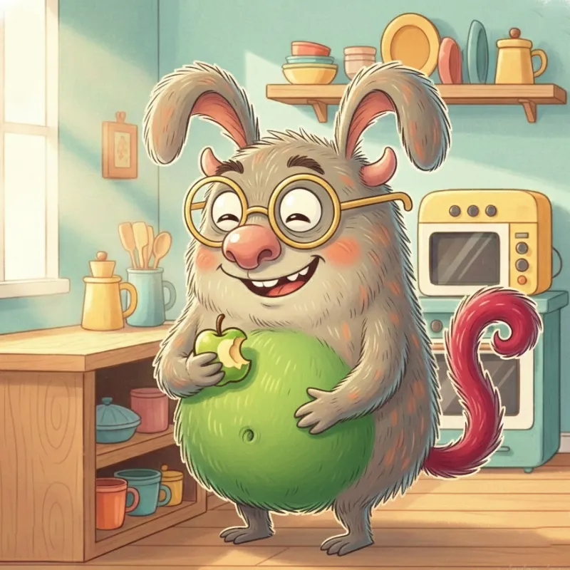 هیولا سیب خورد و شکمش سبز شد