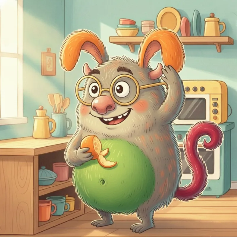 هیولا پرتقال خورد و گوش هایش نارنجی شد