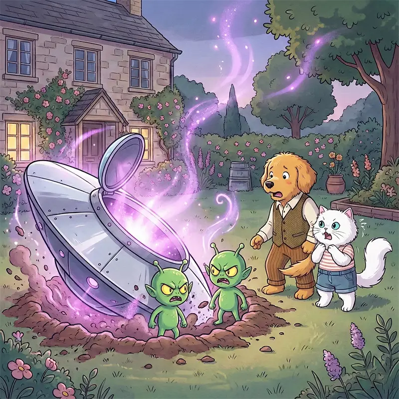 موجودات فضایی از بشقاب پرنده میان بیرون