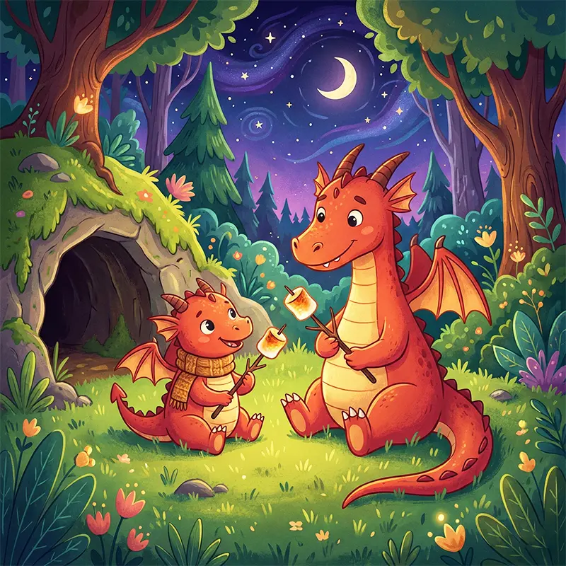 بچه اژدها در حال خوردن مارشمالو