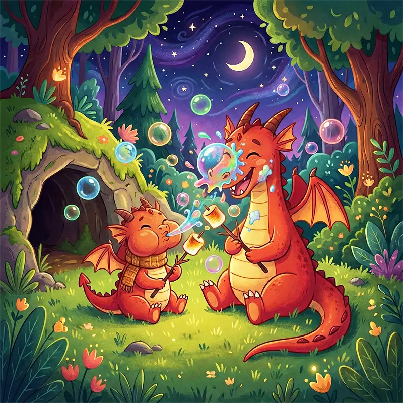 فوت حباب به جای آتش از دهن بچه اژدها