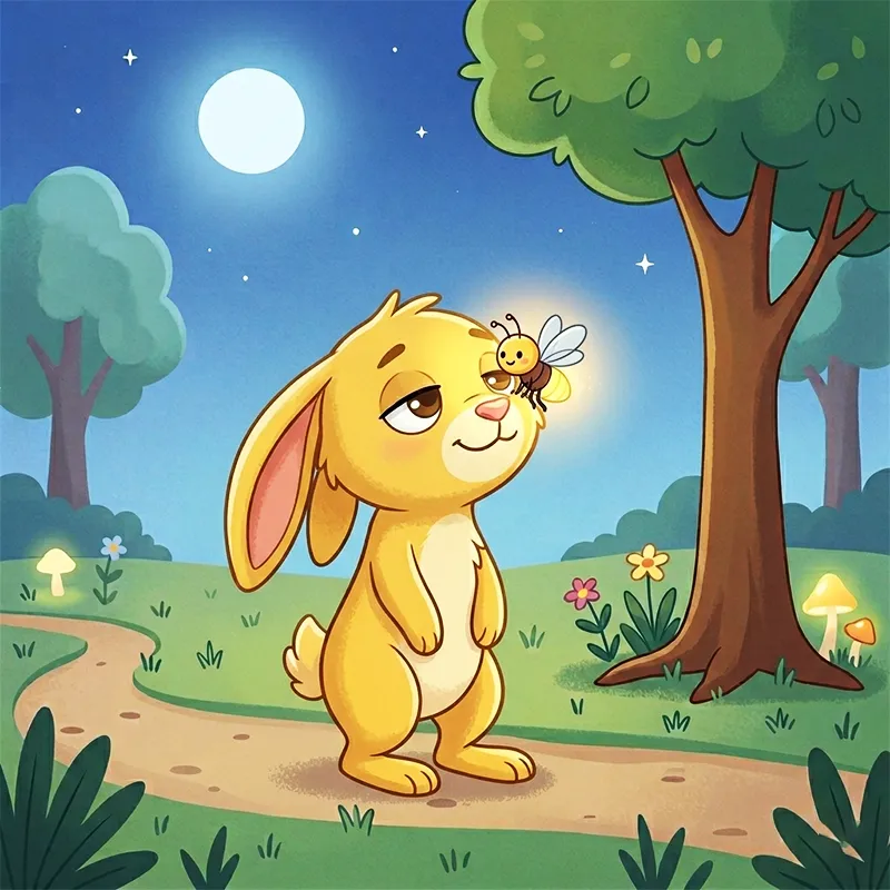 کرم شب‌تاب روی بینی پشمک می‌نشیند
