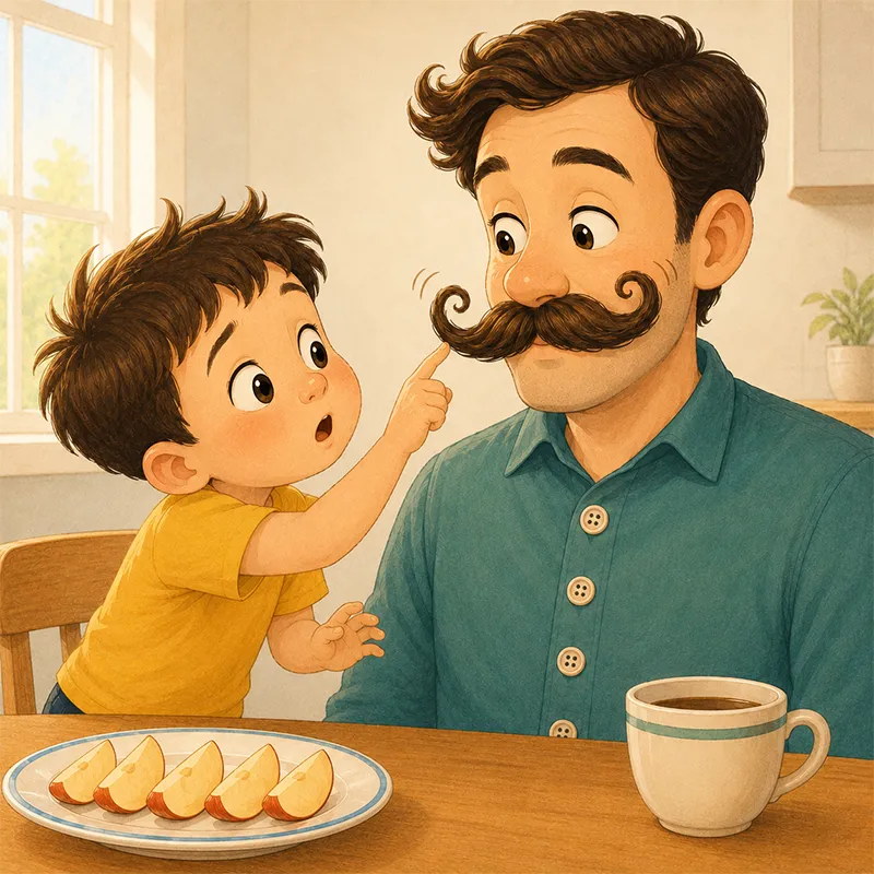 بابا لبخند میزند و با بالا پریدن دو سر سبیلش، سام شمارش را گم میکند.
