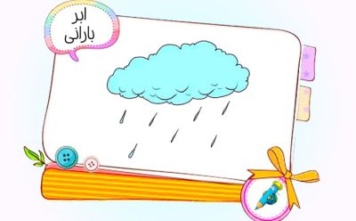 نقاشی کودکانه ابر بارانی