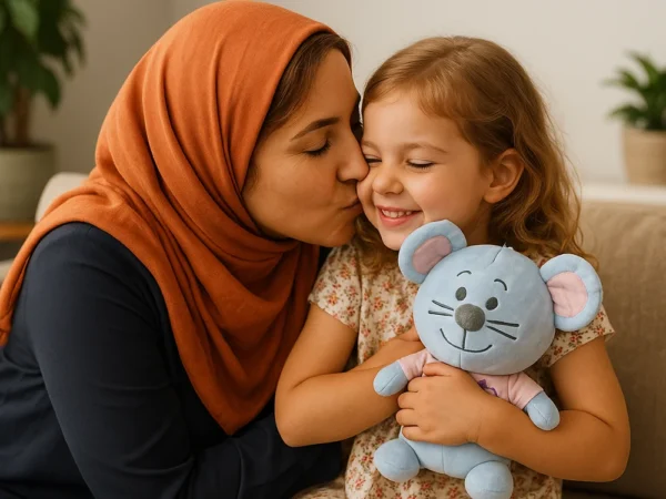 عروسک موش خندان آبی – 22 سانتی‌متر