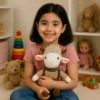عروسک آقا گوسفنده با لباس قهوه‌ای - 30 سانتی‌متر
